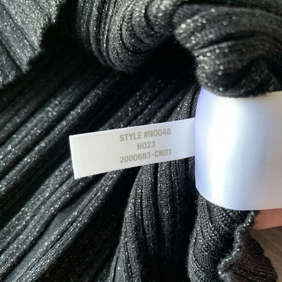 NWT Madewell Crop Tank Top Medium Black Shimmer Cross straps Stretch Sleeveless - Picture 6 of 8